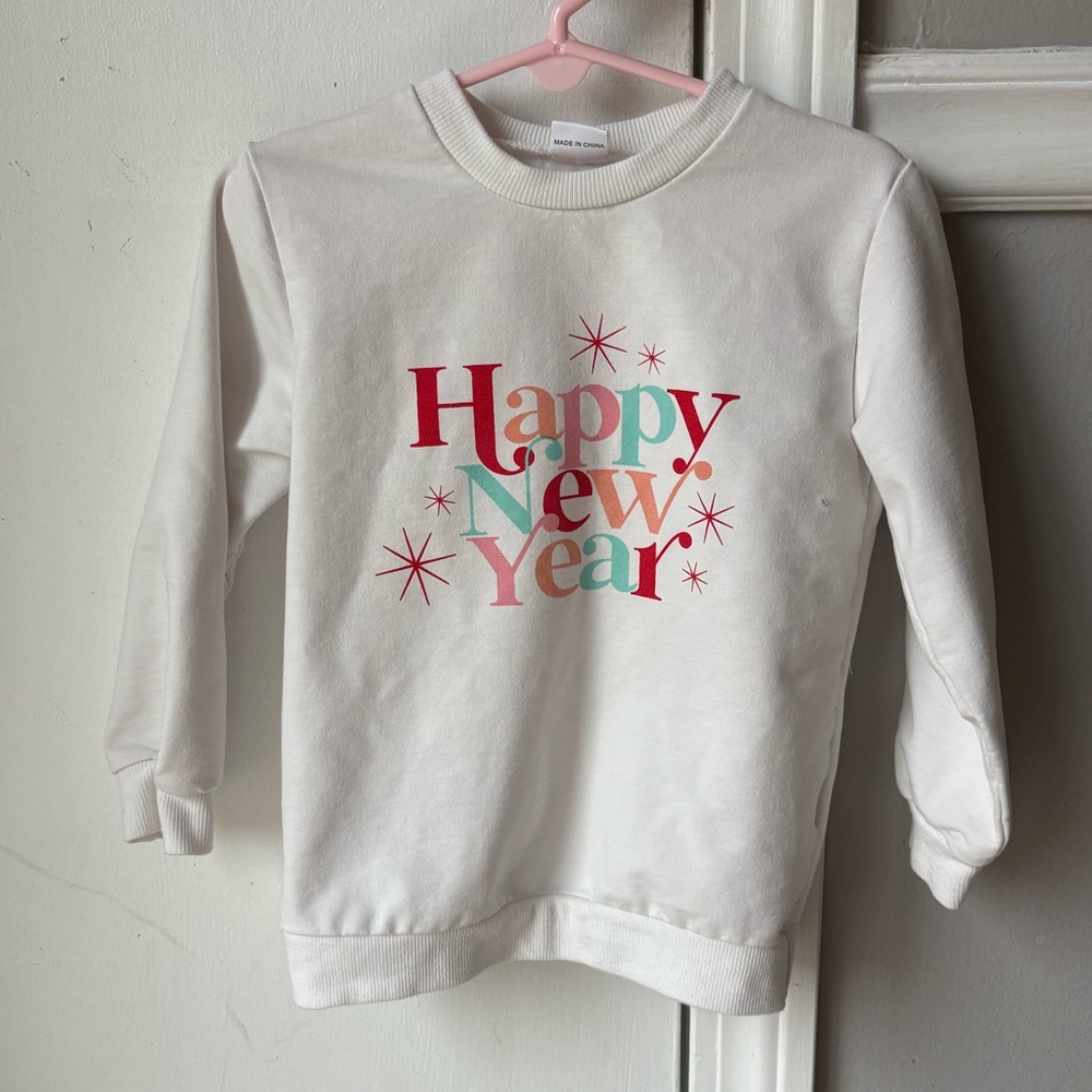 Happy New Year Kids Sweatshirt - White